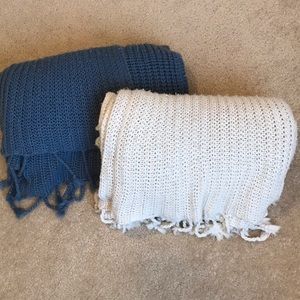 2 Pottery Barn Throws 50 x 60 Inches